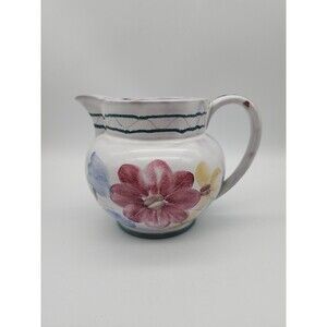 Arabian Hand Painted Pitcher Floral made In Finland 32 oz Marked CY3